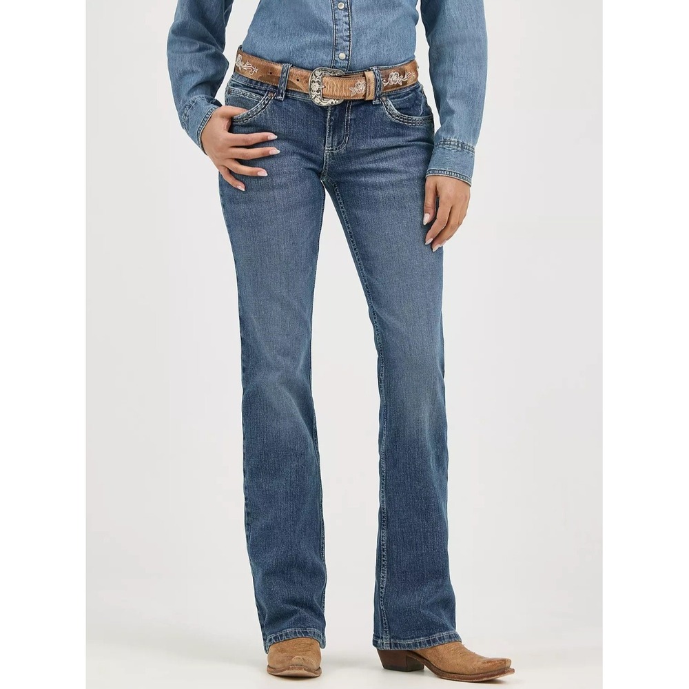 Wrangler Retro Sadie Low Rise Bootcut Jeans Dark Wash 112321498 Blue 3x34 NEW